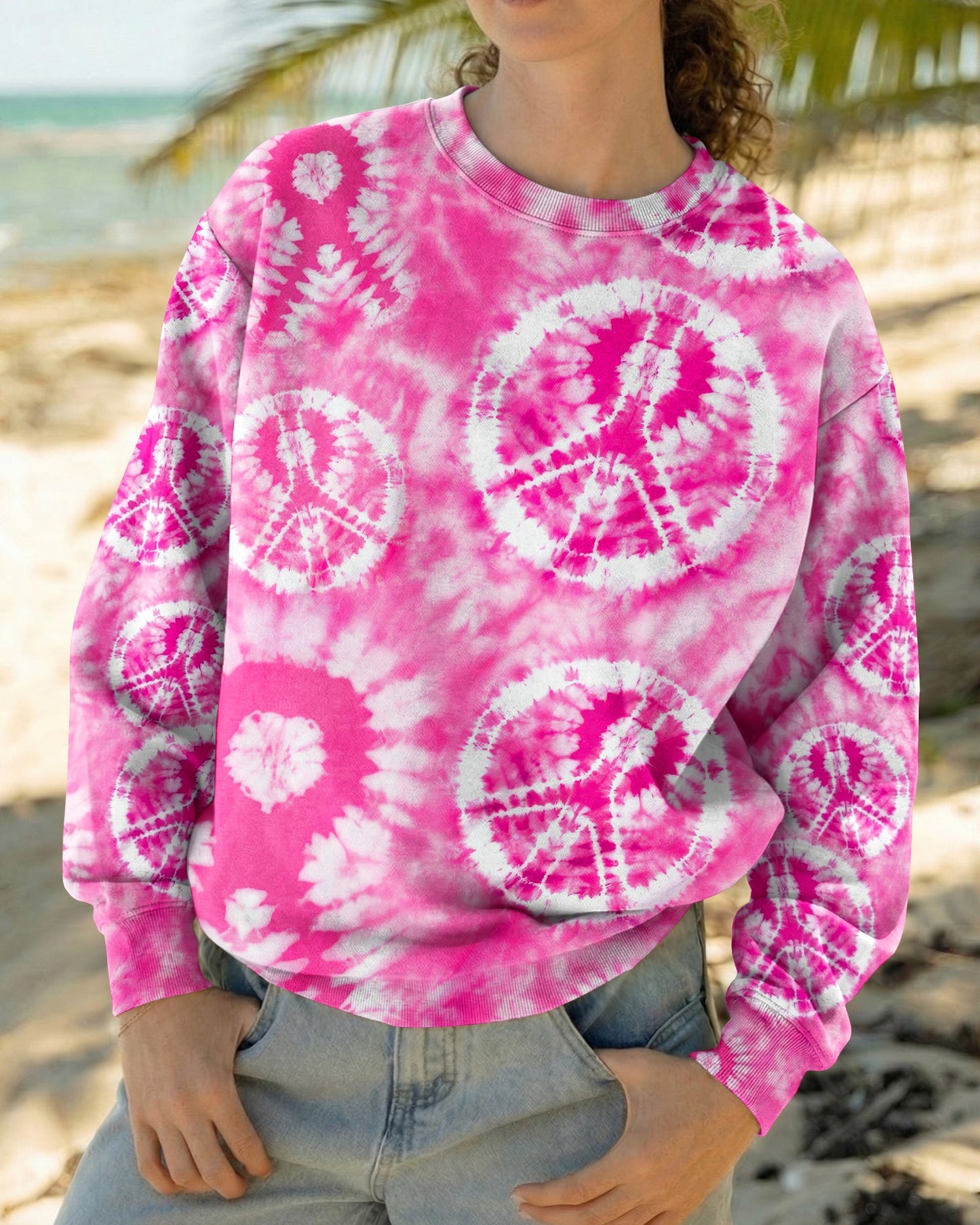 PINK PEACE SWIRL ALL OVER PRINT - RI1006261