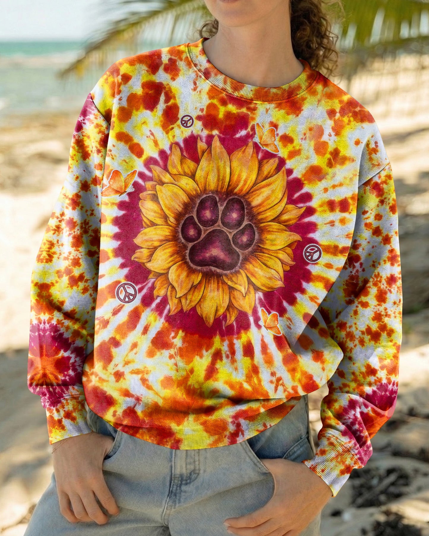 YOU ARE MY SUNSHINE PAW PRINT SUNFLOWER BURST ALL OVER PRINT  - TLTW3006264
