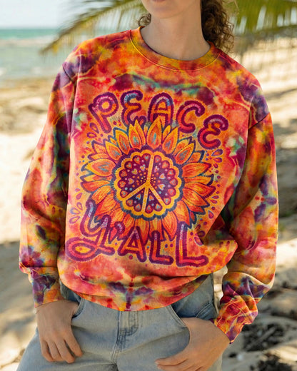 PEACE Y'ALL SUNFLOWER ALL OVER PRINT - RI0707261