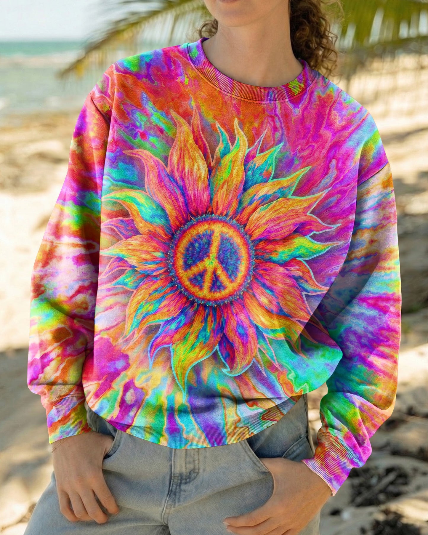 SUNFLOWER LIQUID ART  ALL OVER PRINT - TLTW0907261