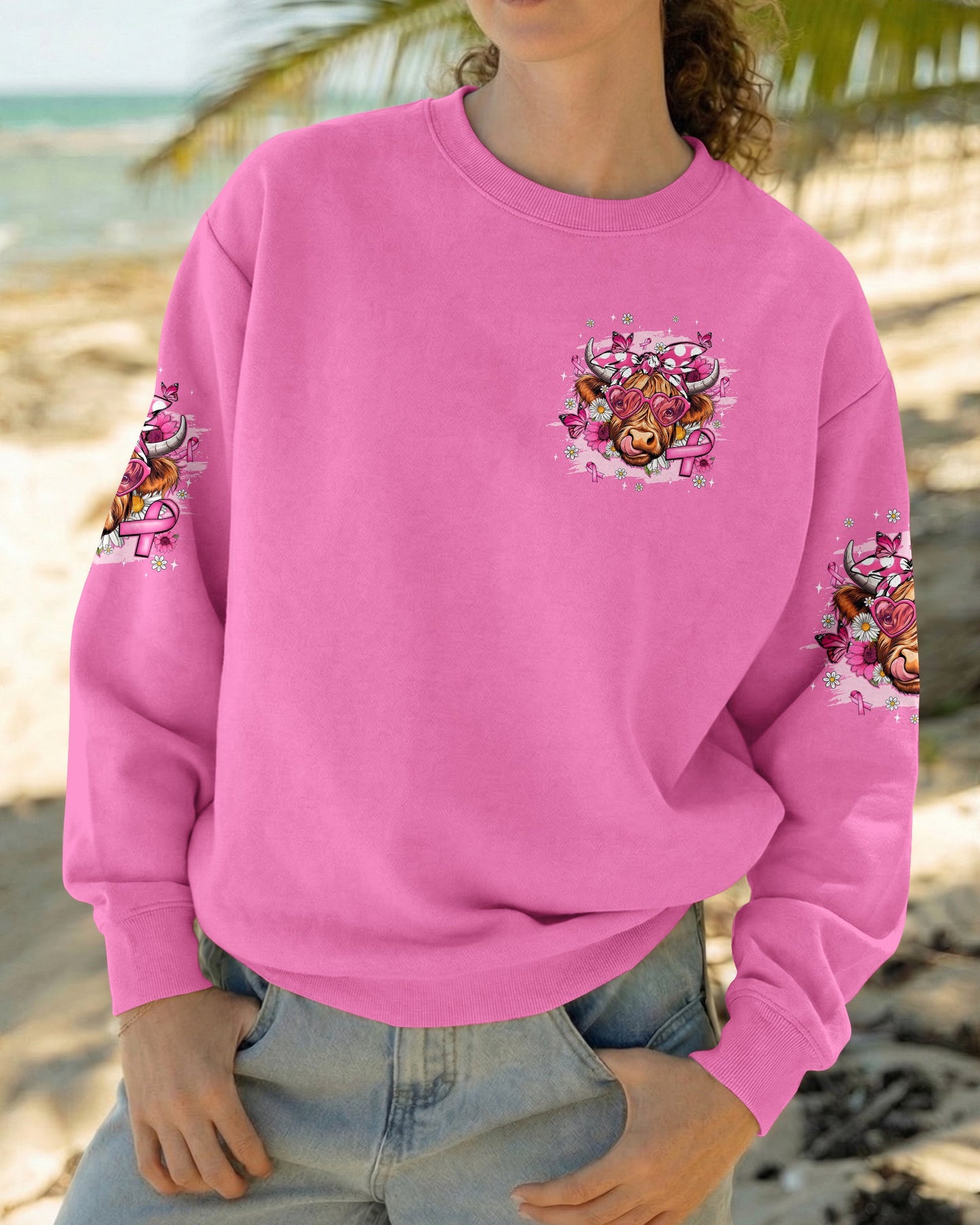 SAVE THE UDDERS HIGHLAND COW BREAST CANCER AWARENESS ALL OVER PRINT - TYQY1507262