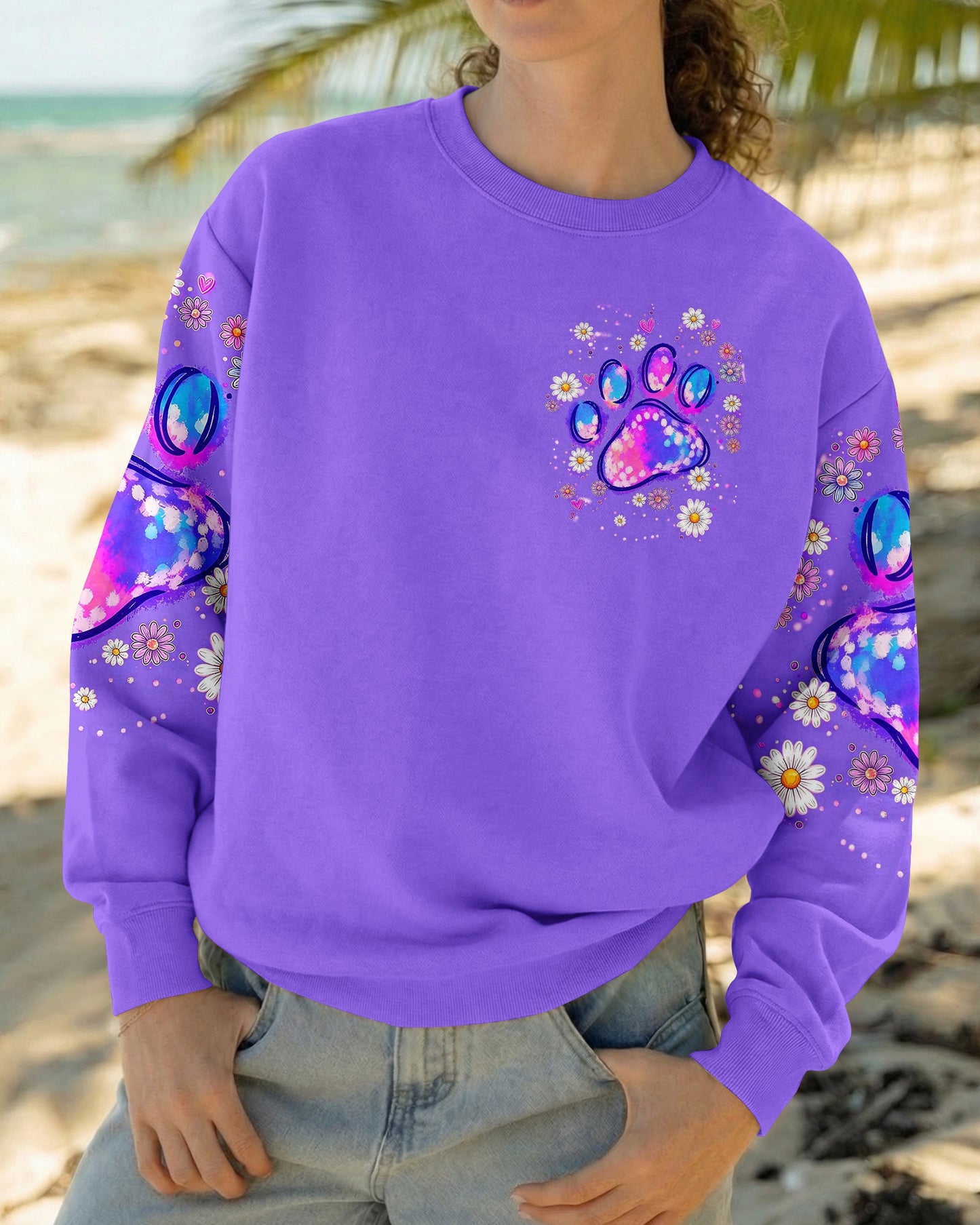 JUST A GIRL WHO LOVES HER DOG PAW ALL OVER PRINT  - TLNT0405264