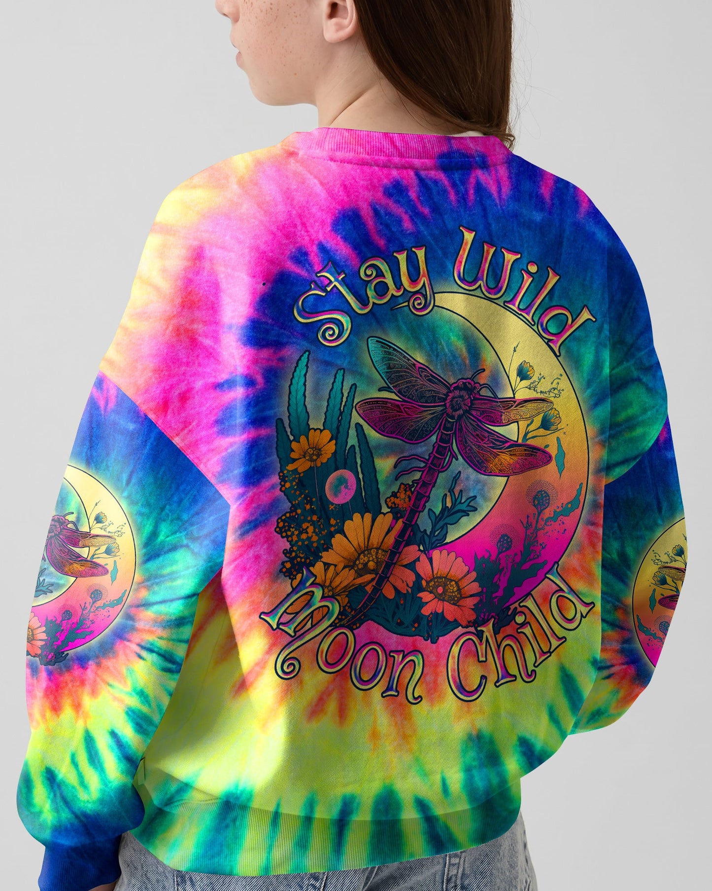 STAY WILD MOON CHILD DRAGONFLY TIE DYE KIDS ALL OVER PRINT - TLNO1812235