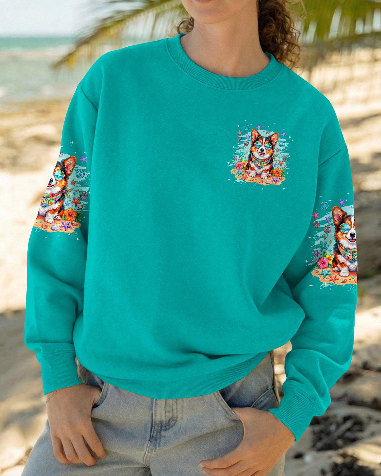 WHISPER WORDS OF WISDOM LET IT BE CORGI BEACH DOG ALL OVER PRINT - TYQY0405261