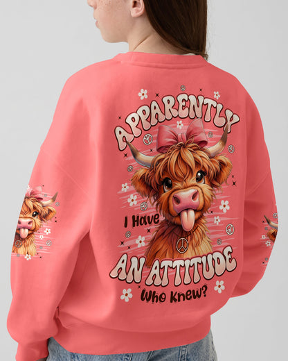 APPARENTLY I HAVE AN ATTITUDE WHO KNEW COW KIDS ALL OVER PRINT - TYPQ1006263