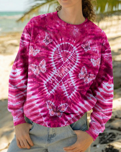 RIBBON BUTTERFLY  BREAST CANCER AWARENESS PINK SWIRL ALL OVER PRINT - TLHN1604261