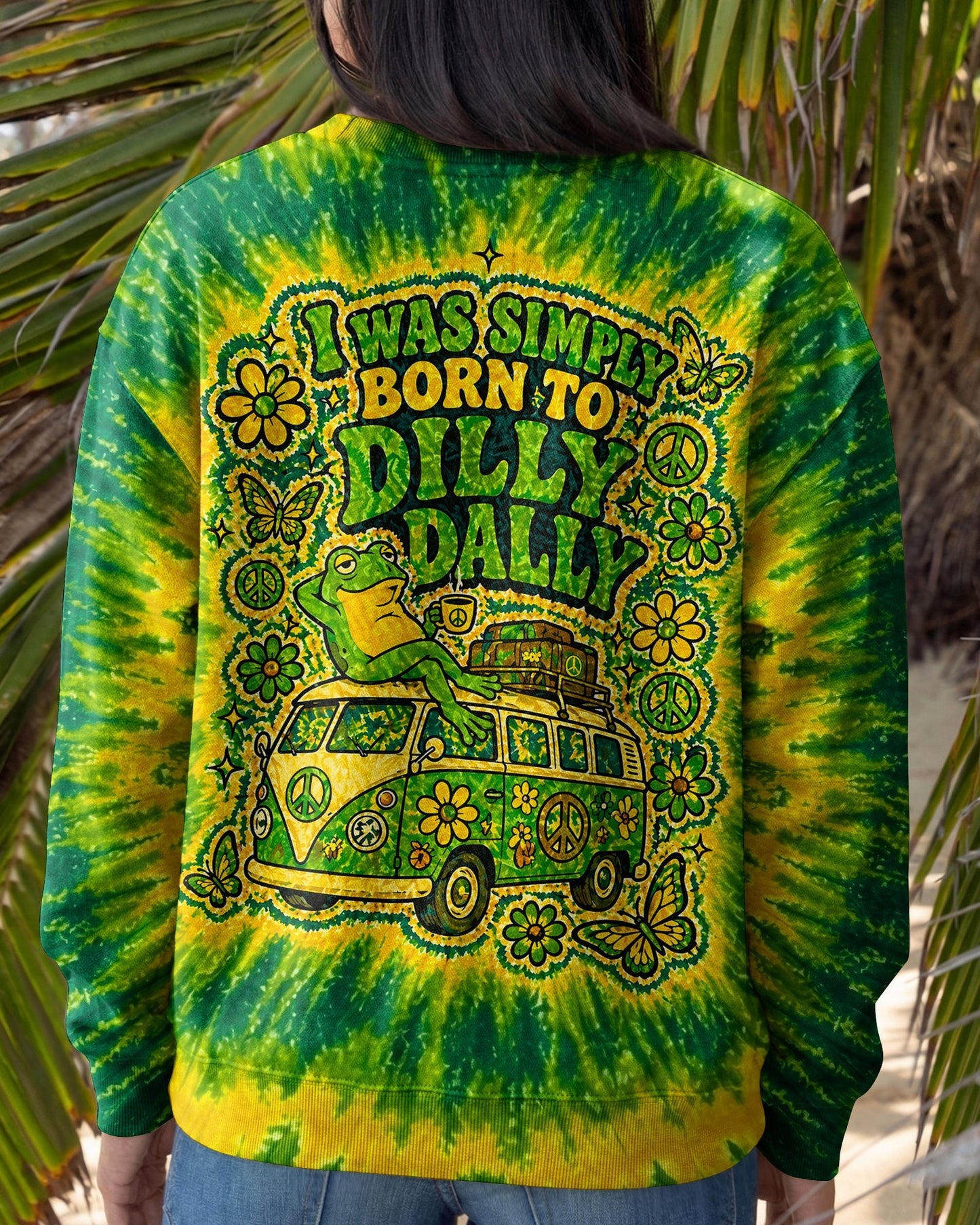 I WAS SIMPLY BORN TO DILLY DALLY FROG ALL OVER PRINT - TLNO2804261