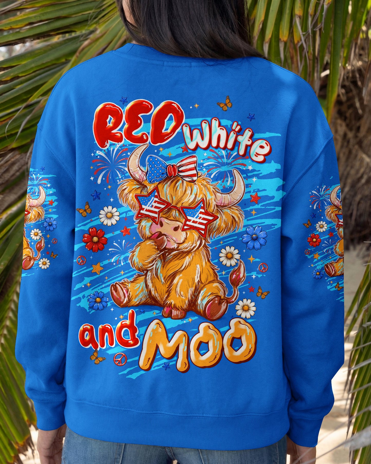 RED WHITE AND MOO COW ALL OVER PRINT   - TLTW0506262