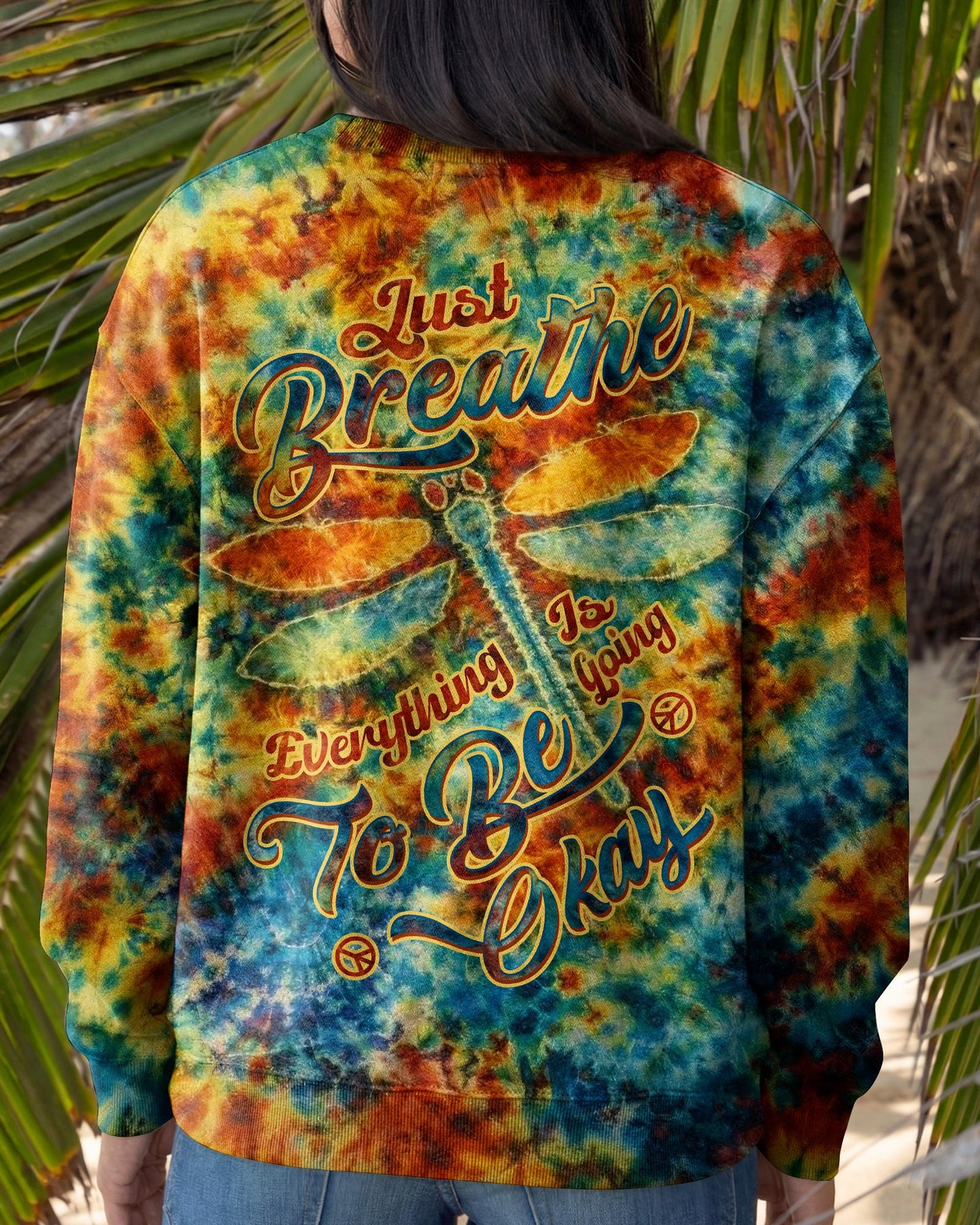 JUST BREATHE DRAGONFLY SWIRL  ALL OVER PRINT  - TLTW1704261