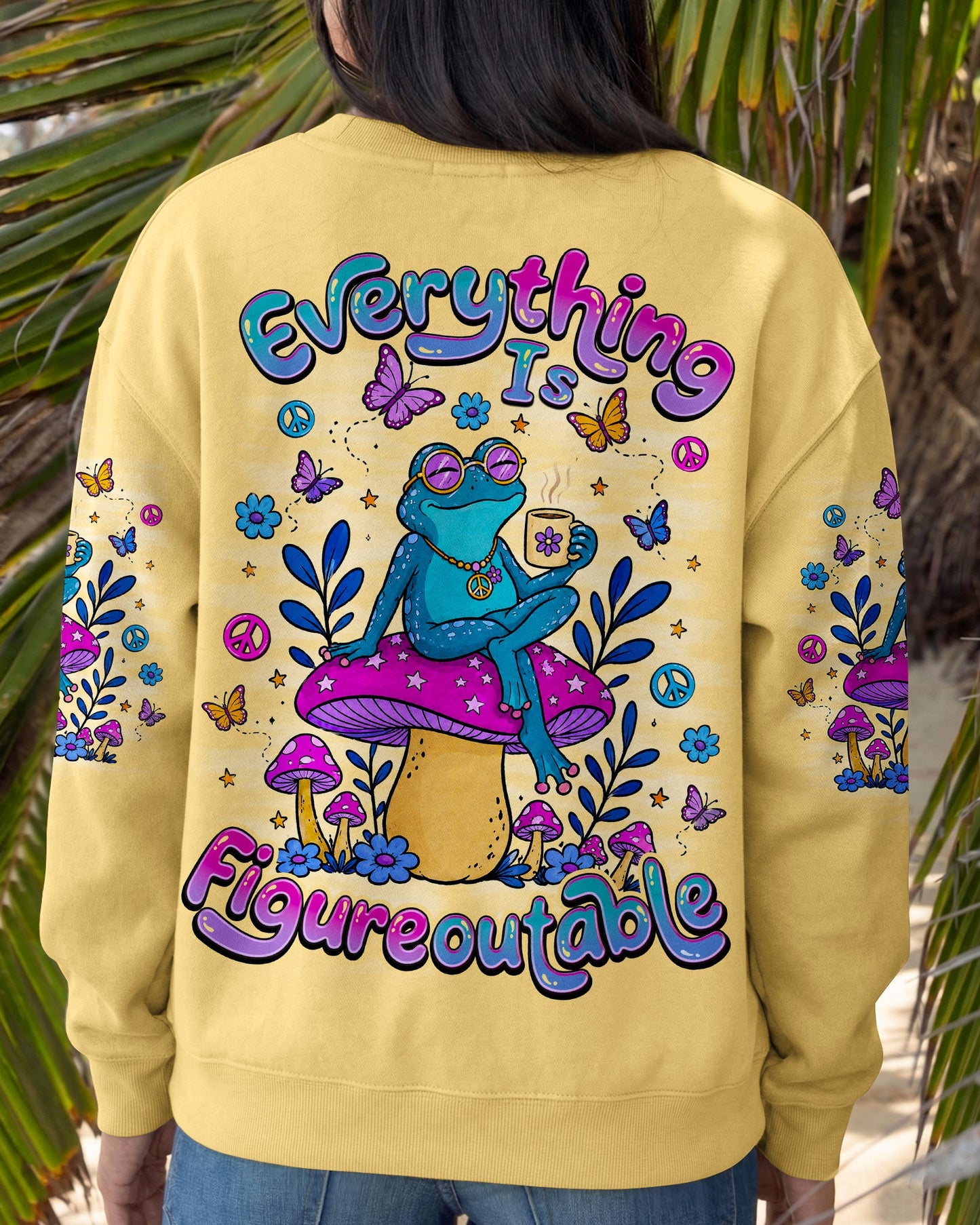 EVERYTHING IS FIGUREOUTABLE FROG ALL OVER PRINT - TLNO0107264