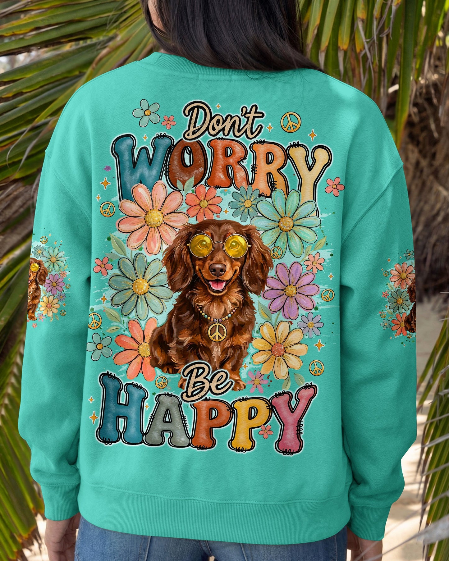 DON'T WORRY BE HAPPY DACHSHUND ALL OVER PRINT - TYQY1004261