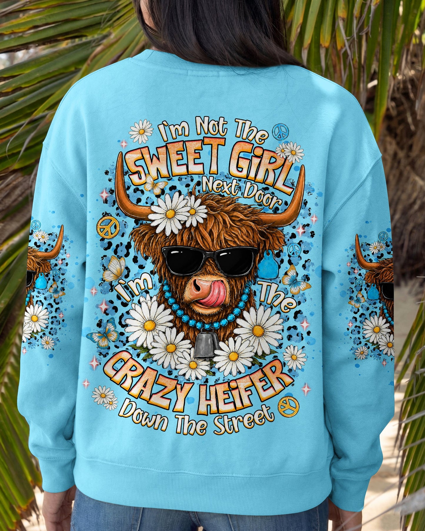 CRAZY HEIFER DOWN THE STREET COW ALL OVER PRINT  - TLNT2406262