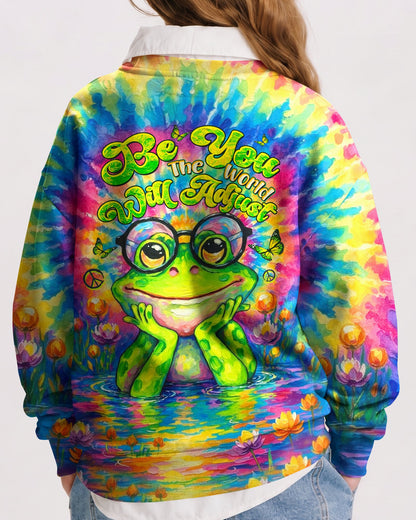 BE YOU THE WORLD WILL ADJUST FROG KIDS ALL OVER PRINT  - TLTW1106261