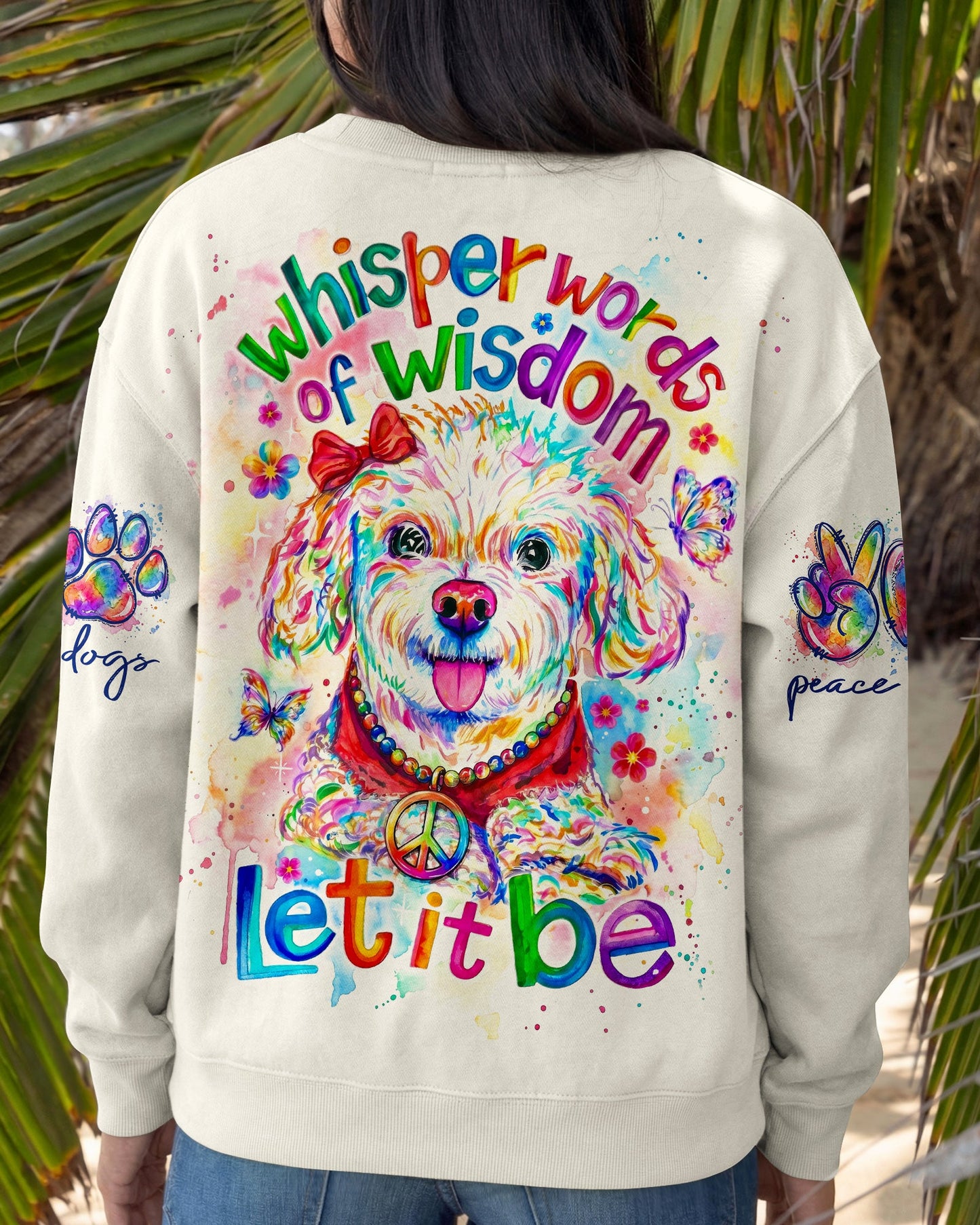 WHISPER WORDS OF WISDOM LET IT BE POODLE DOG ALL OVER PRINT - RI0705261