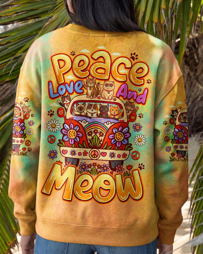 PEACE LOVE AND MEOW CATS ALL OVER PRINT - TLNO1307261