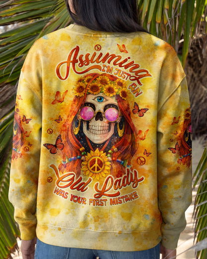 ASSUMING I'M JUST AN OLD LADY SKULL SUNFLOWER ALL OVER PRINT - TLTW1004261