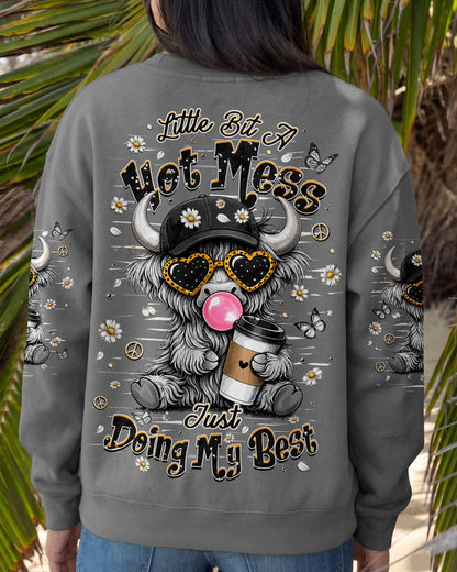 LITTLE BIT A HOT MESS COW ALL OVER PRINT  - TLHN1706264