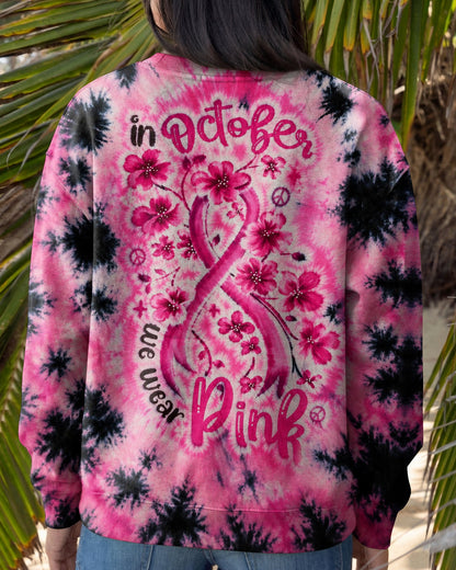 IN OCTOBER WE WEAR PINK FLORAL RIBBON ALL OVER PRINT - KMTM1507261