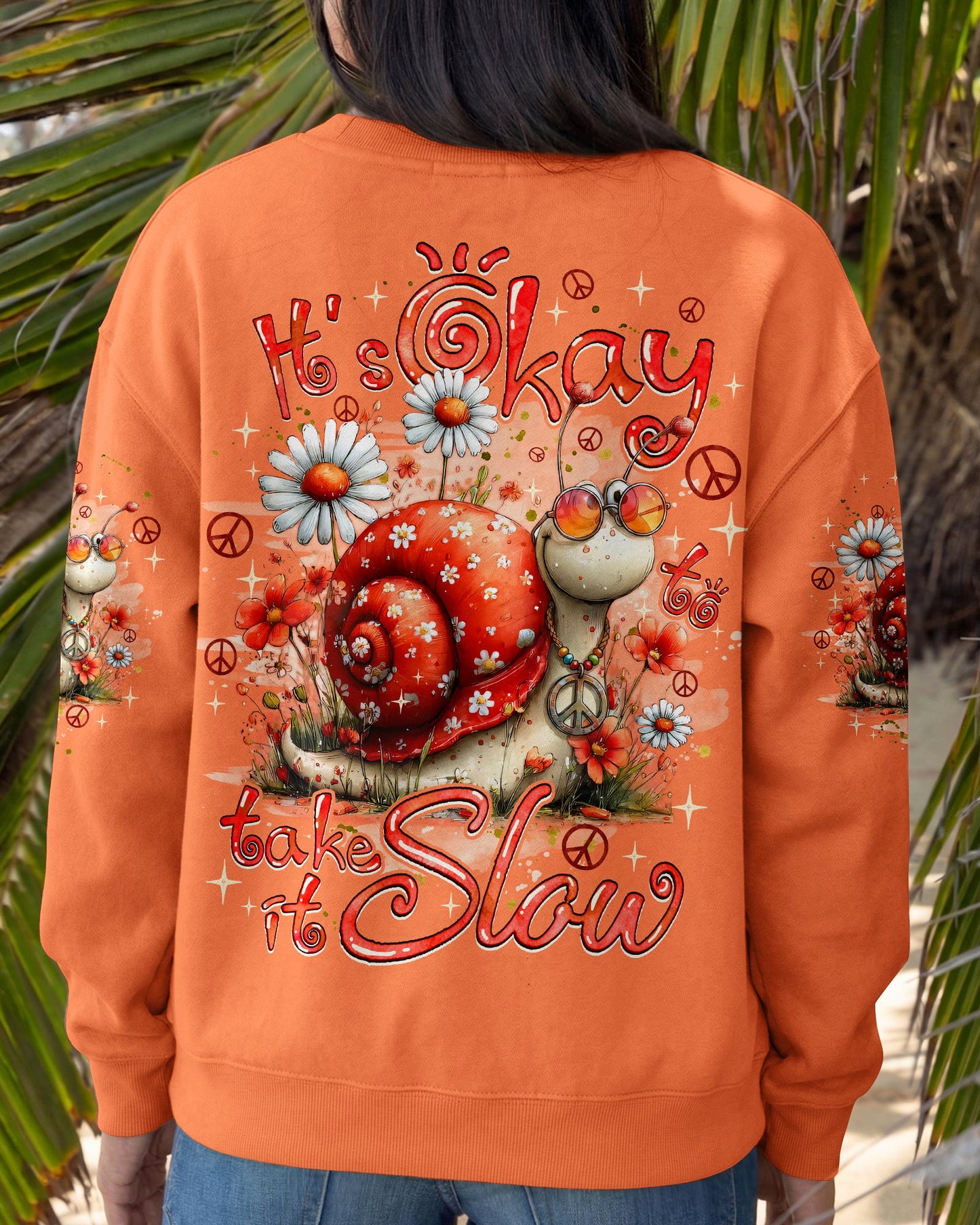 IT'S OKAY TO TAKE IT SLOW SNAIL ALL OVER PRINT - TYQY2506261