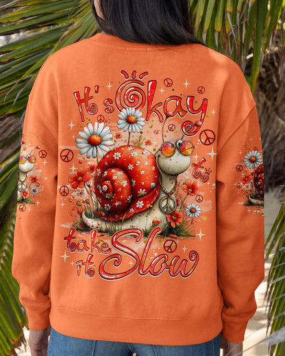 IT'S OKAY TO TAKE IT SLOW SNAIL ALL OVER PRINT - TYQY2506261