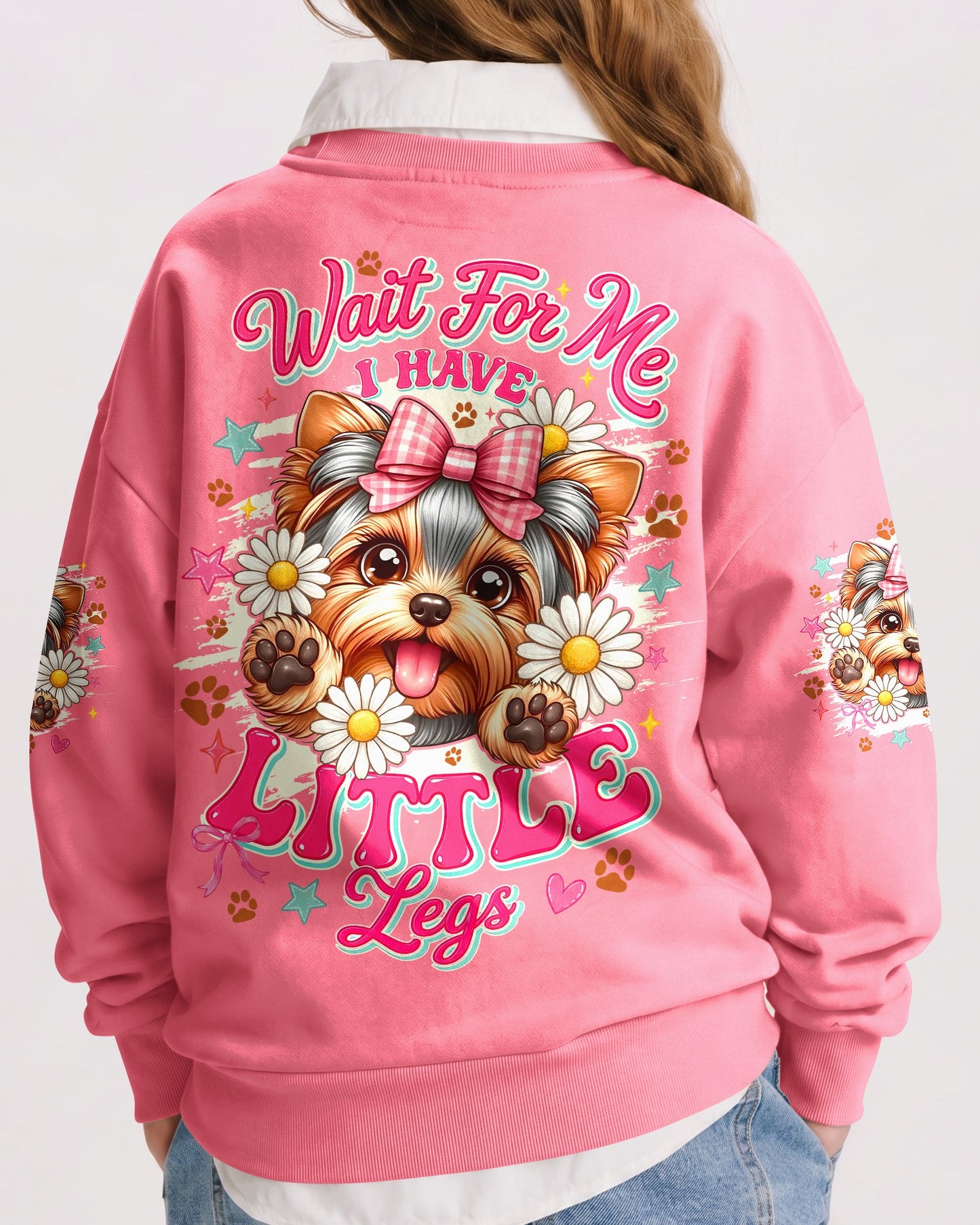 WAIT FOR ME I HAVE LITTLE LEGS YORKSHIRE TERRIER DOG KIDS ALL OVER PRINT - TYQY2805262