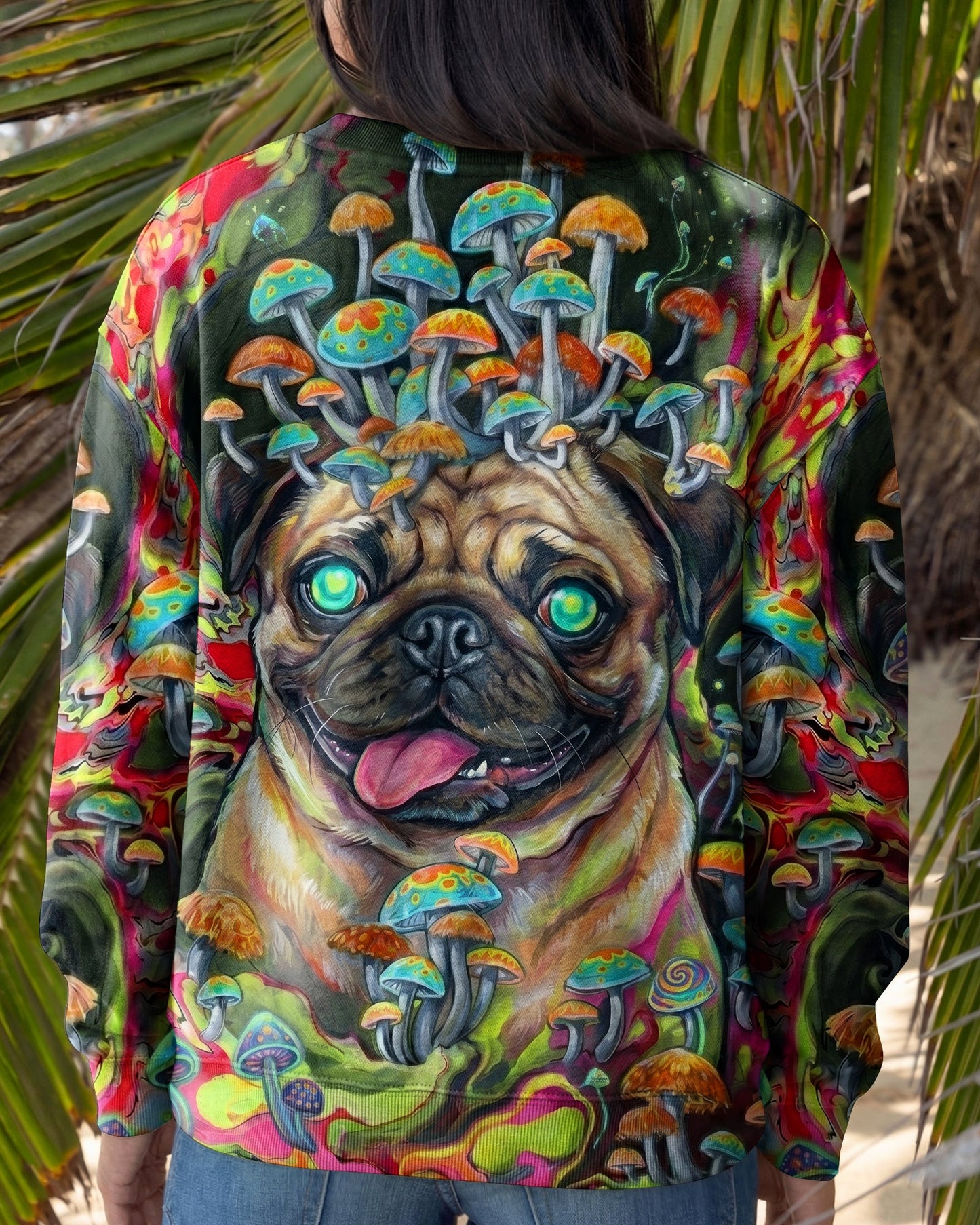 VIBRANT PUG MAGIC MUSHROOM ALL OVER PRINT - RITD0906261