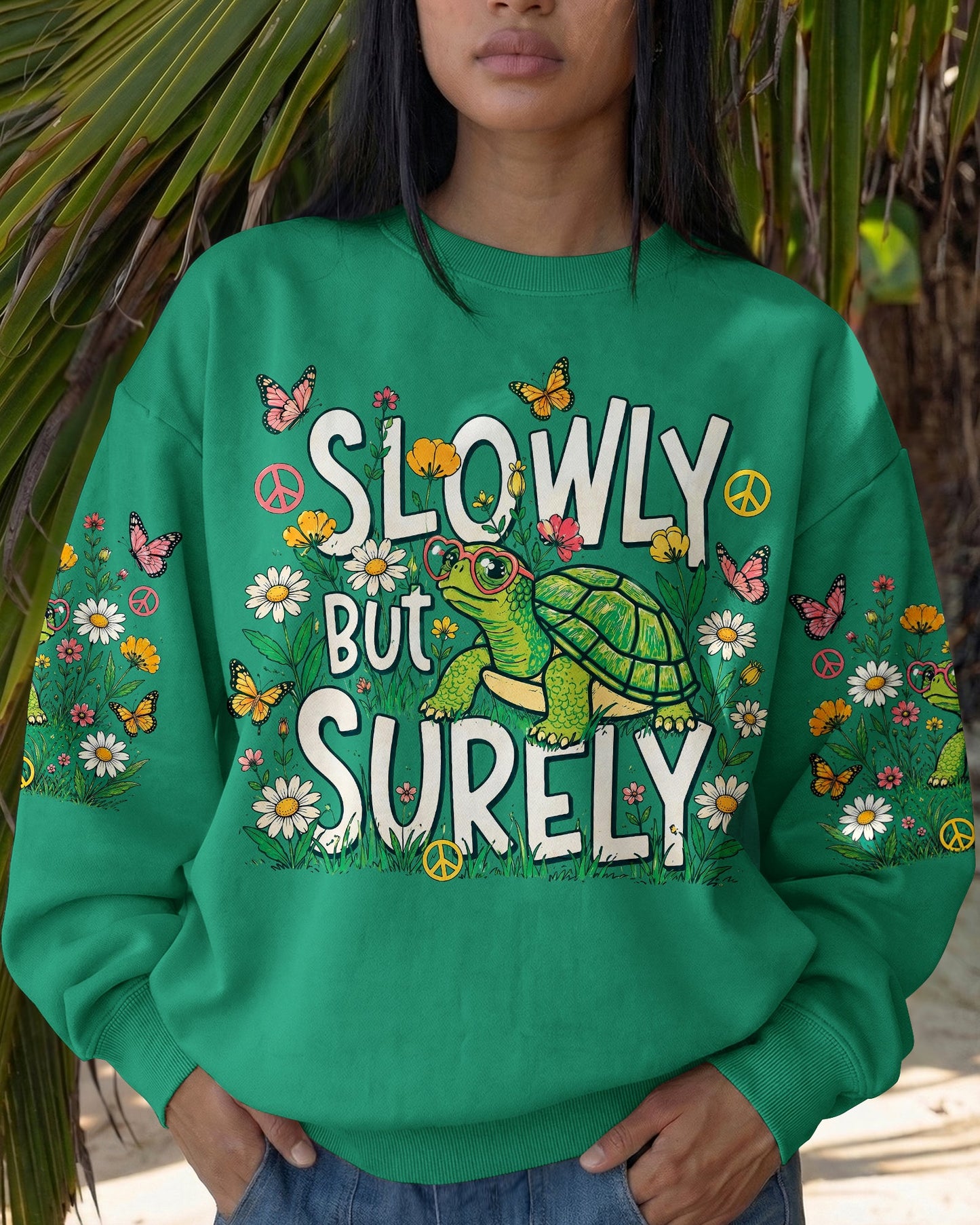 SLOWLY BUT SURELY TURTLE ALL OVER PRINT - TLNT2705263