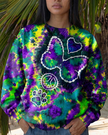 COSMIC BUTTERFLY PEACE LOVE PAW BURST ALL OVER PRINT - TLHG1506261