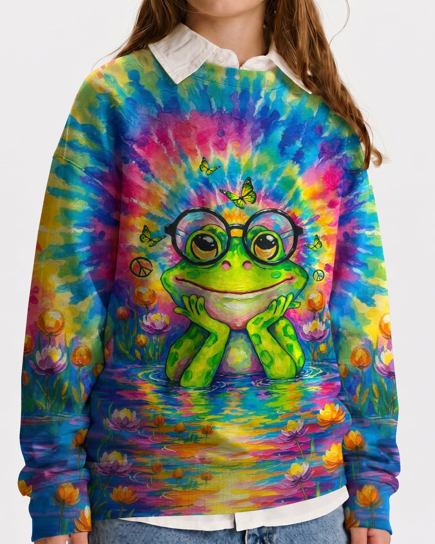 BE YOU THE WORLD WILL ADJUST FROG KIDS ALL OVER PRINT  - TLTW1106261