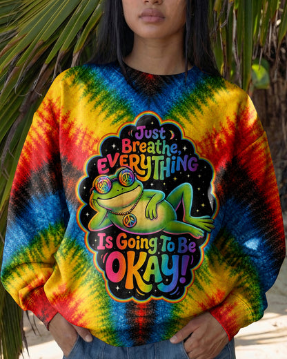 JUST BREATHE FROG COLORFUL ALL OVER PRINT - KMTM1506261
