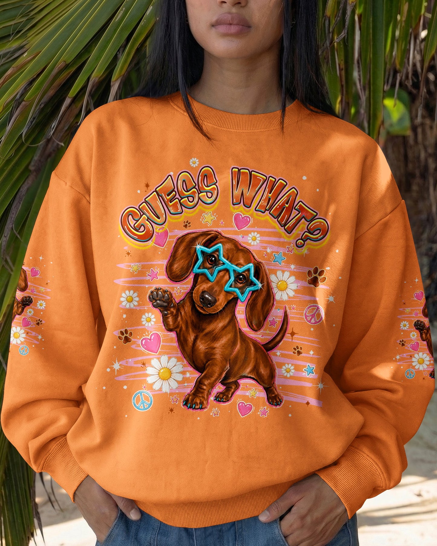 GUESS WHAT DACHSHUND DOG FUNNY ALL OVER PRINT - TLHG2505261