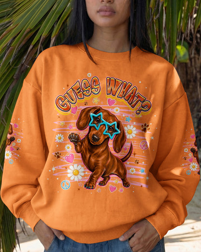 GUESS WHAT DACHSHUND DOG FUNNY ALL OVER PRINT - TLHG2505261