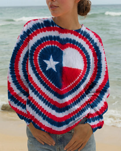 HEART TEXAS STATE RED WHITE & BLUE SWIRL ALL OVER PRINT - TLNO1206262