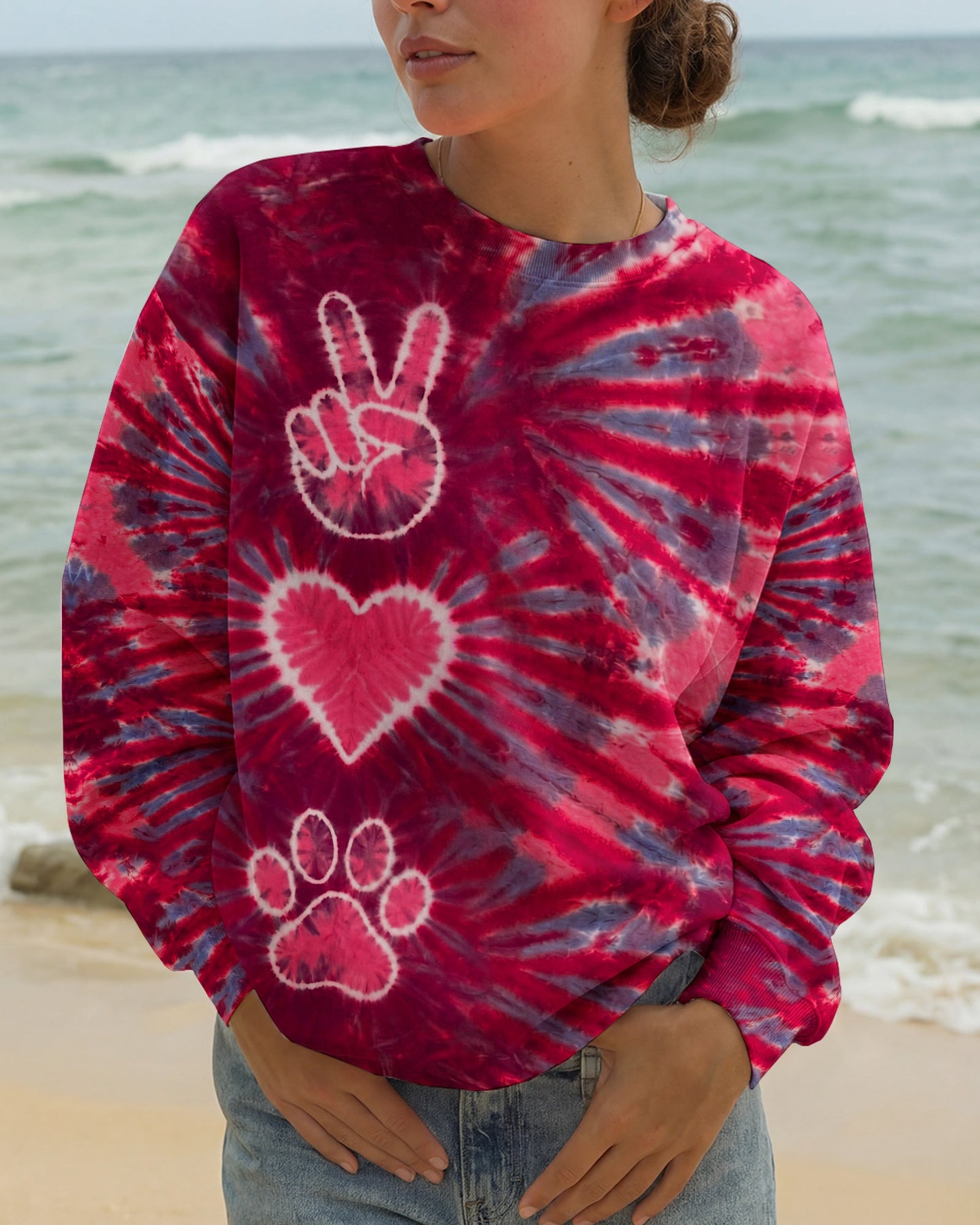 PEACE HAND LOVE PAW PRINT ALL OVER PRINT - TLHN1604262