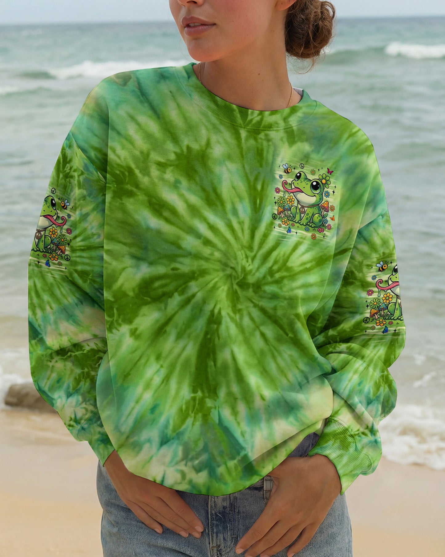 BE KIND FROG GREEN ALL OVER PRINT - TYLN2204262