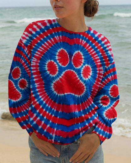 RED WHITE AND BLUE PAW ALL OVER PRINT - TYPQ0104261