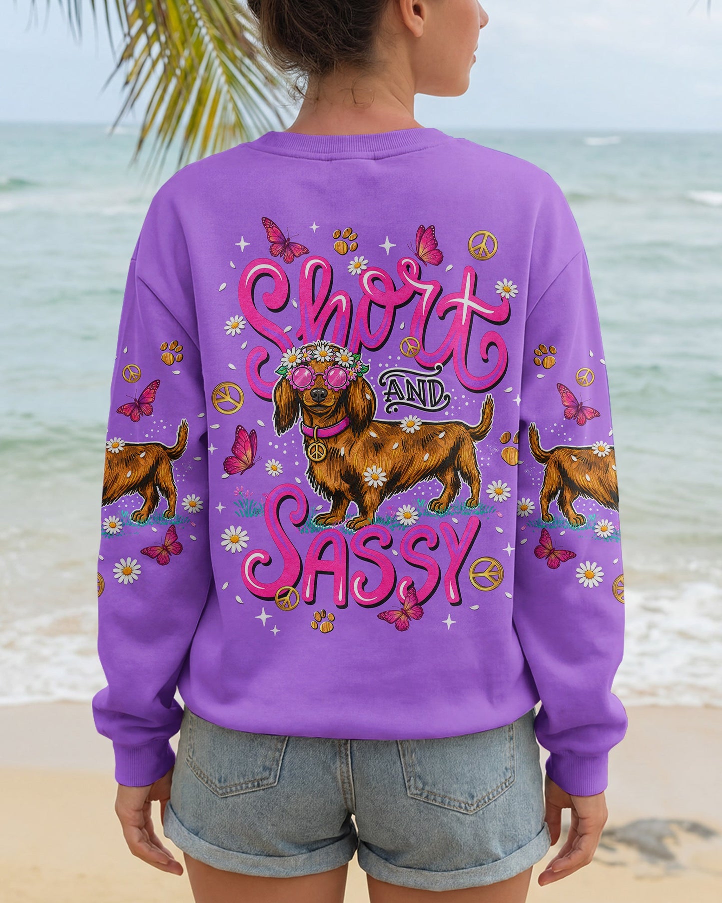 SHORT AND SASSY  DACHSHUND DOG  ALL OVER PRINT - TLNT2605262