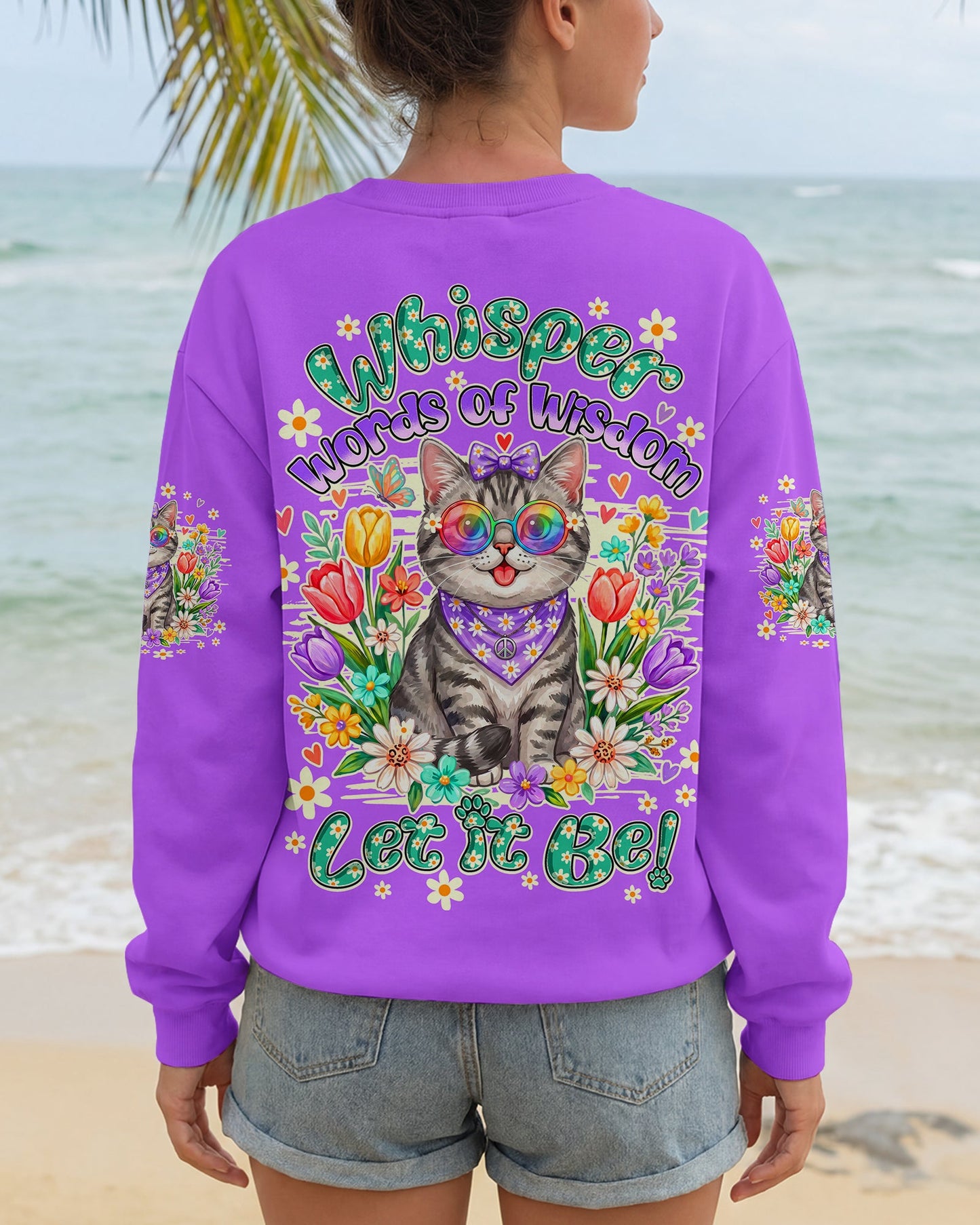 WHISPER WORDS OF WISDOM LET IT BE TABBY CAT ALL OVER PRINT - TY1305262