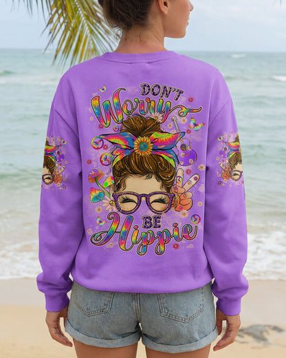 DON'T WORRY BE HIPPIE MESSY BUN ALL OVER PRINT - TYLN3006262
