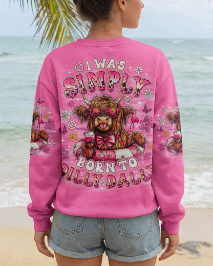 I WAS SIMPLY BORN TO DILLY DALLY COW  ALL OVER PRINT - TLNO1605262