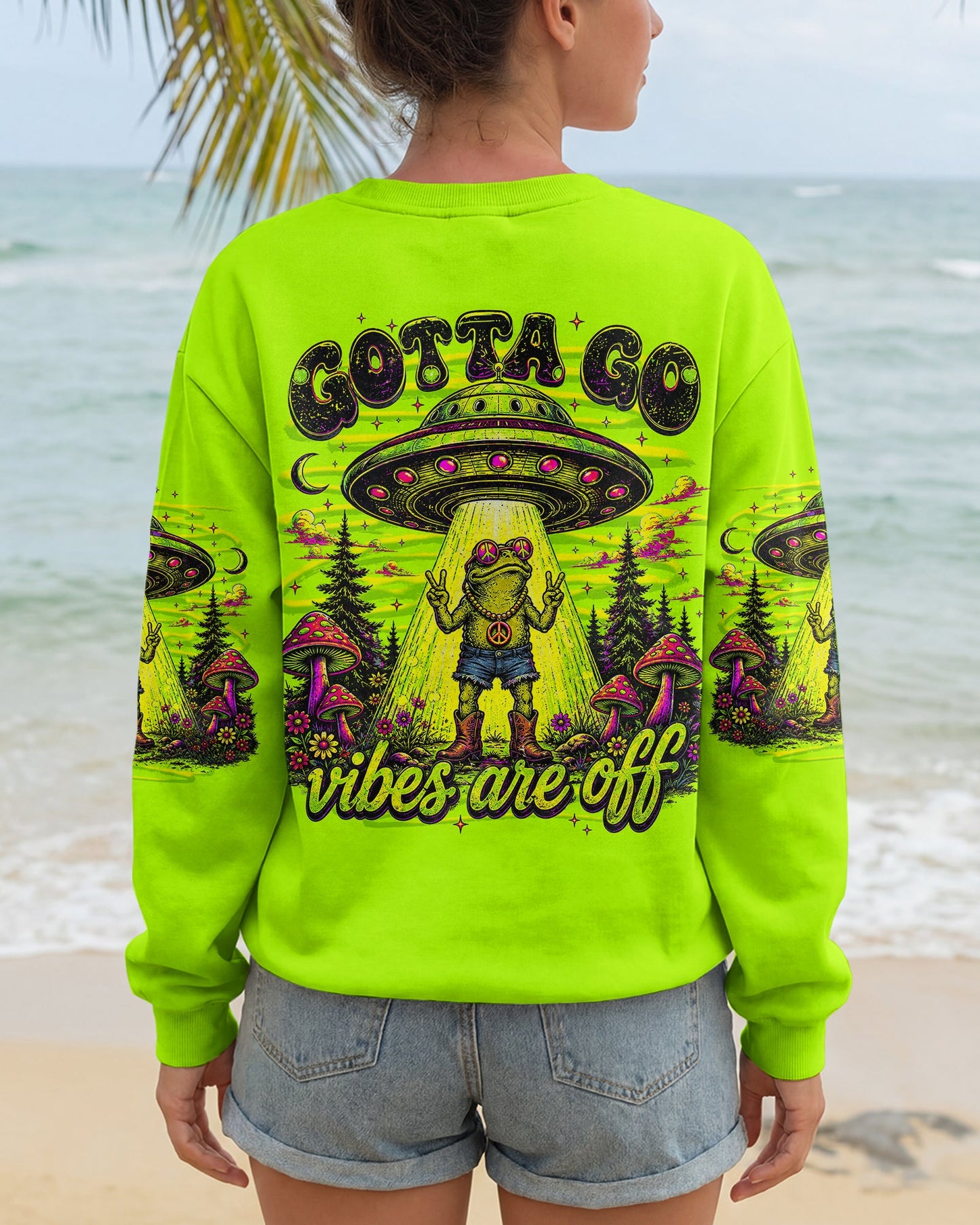 GOTTA GO VIBES ARE OFF FROG ALL OVER PRINT - TLNT1906261
