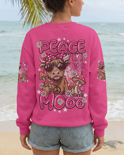 PEACE LOVE AND MOOO COW ALL OVER PRINT - TY1906262