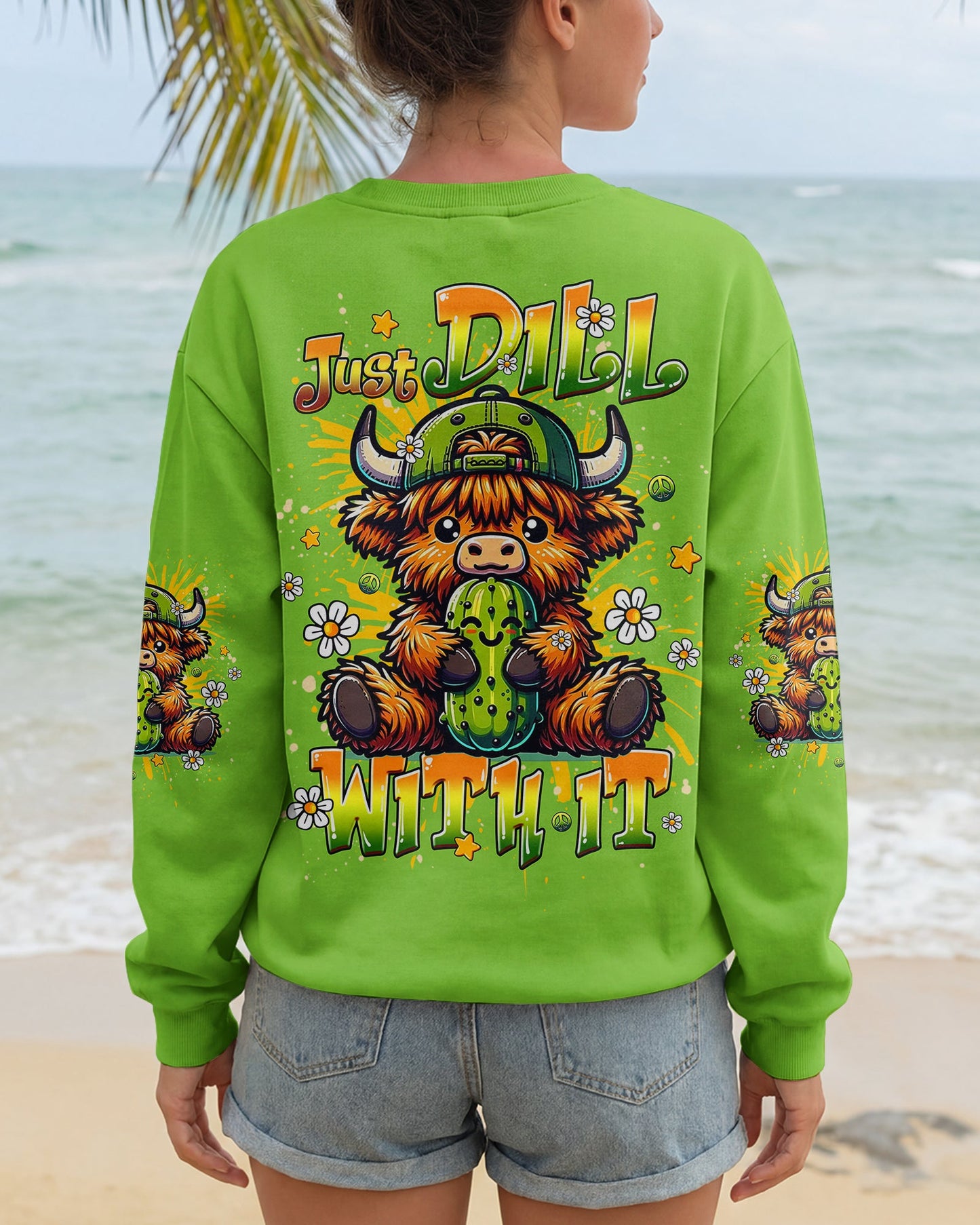 JUST DILL WITH IT COW ALL OVER PRINT - TLHG1106261