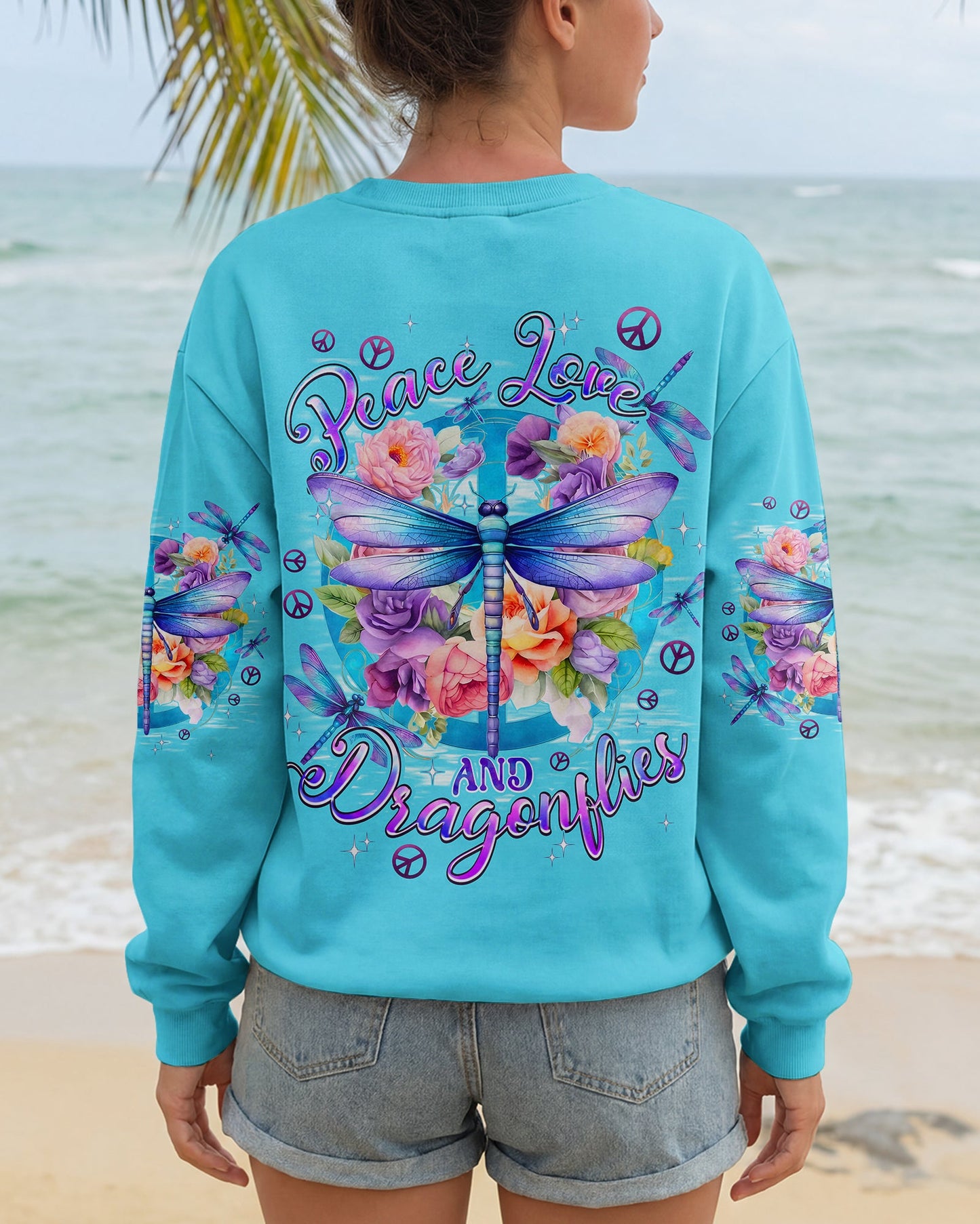 PEACE LOVE AND DRAGONFLIES ALL OVER PRINT - TYPQ2306262