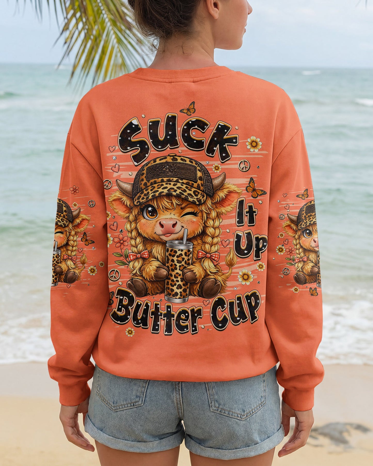 SUCK IT UP BUTTERCUP COW ALL OVER PRINT  - TLHN0906261