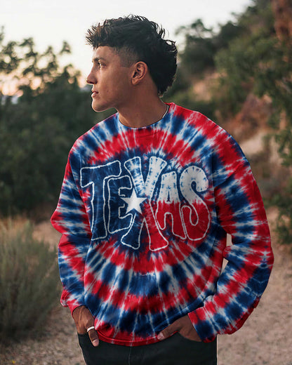 TEXAS RED WHITE & BLUE SWIRL ALL OVER PRINT   - TLHN1206263