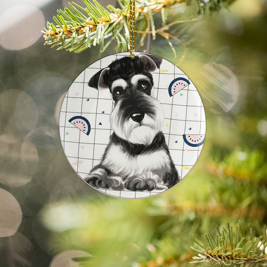 Schnauzer Custom Pet Dog Cat Ceramic Ornament
