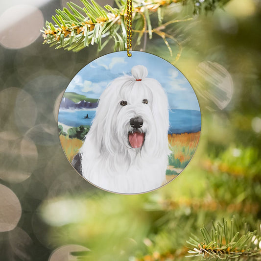 Sheepdog Custom Pet Dog Cat Ceramic Ornament
