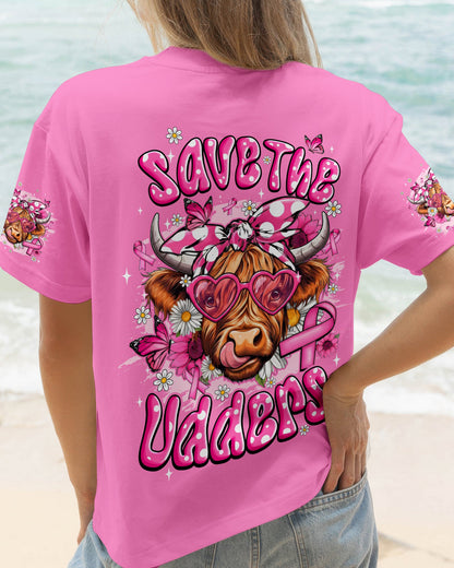 SAVE THE UDDERS HIGHLAND COW BREAST CANCER AWARENESS ALL OVER PRINT - TYQY1507262