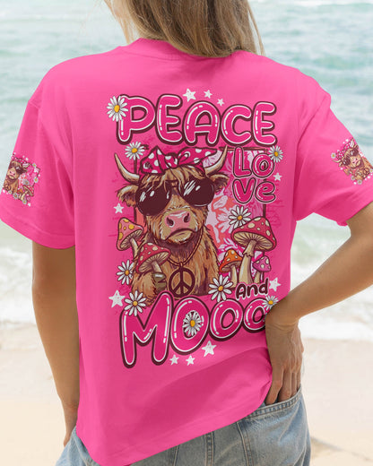 PEACE LOVE AND MOOO COW ALL OVER PRINT - TY1906262
